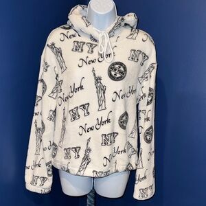 Angel Cult- New York Print Fleece Hoodie Size Large